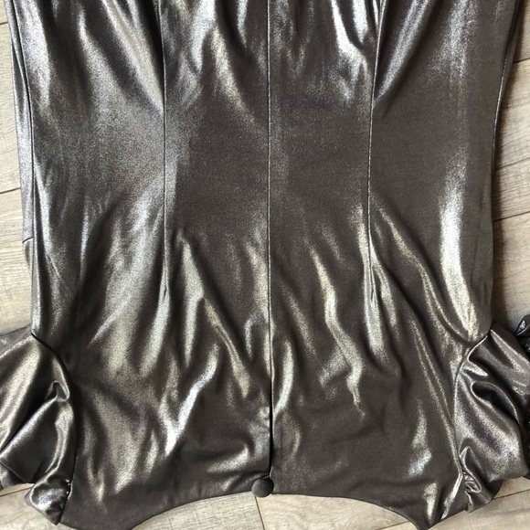 Chrome liquid metal mini dress size 12 - Picture 3 of 5